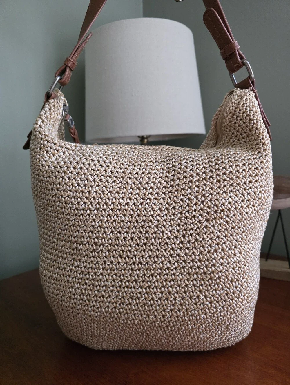 The Sak Sequoia Hobo Bamboo Static Hand Crochet Polypropylene Shoulder Bag